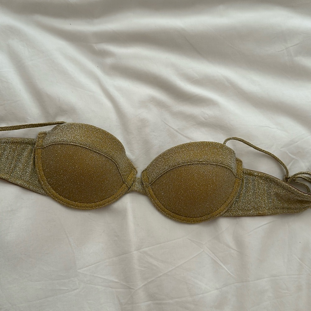 Triangl XS bikini bra top — Gold sparkle